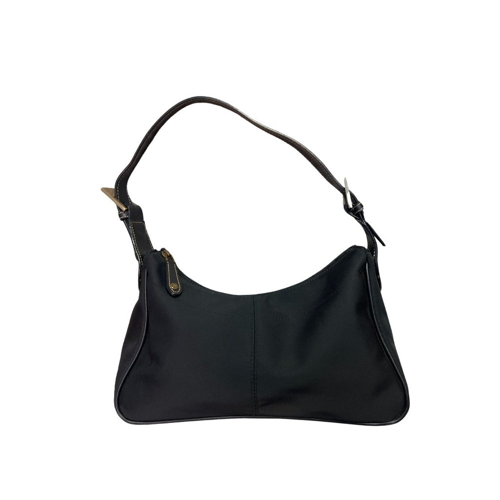 Kenneth Cole Reaction Black Adjustable Shoulder Strap Leather Handbag